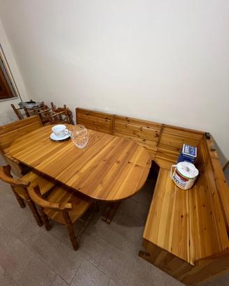 Giropanca con tavolo in legno massello