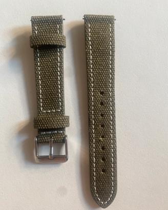 Cinturino stile militare tela/pelle 18mm