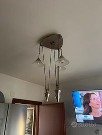 Lampadario acciaio inox 3 pendenti