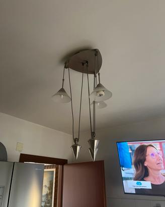 Lampadario acciaio inox 3 pendenti