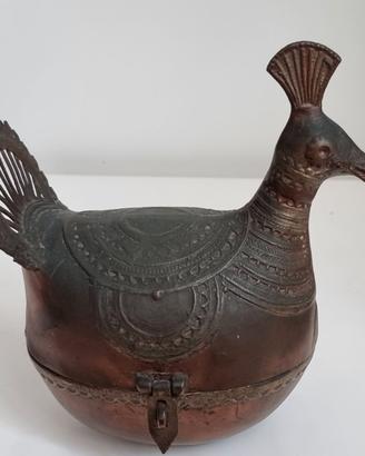 Pavone contenitore Indiano ornamentale vintage