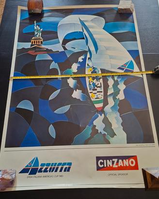 Manifesto pubblicitario Azzurra/Cinzano 1983