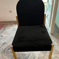 Set 6 sedie da soggiorno in velluto nero