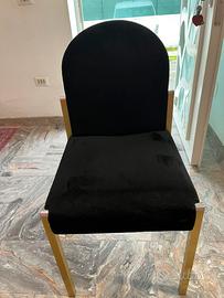 Set 6 sedie da soggiorno in velluto nero