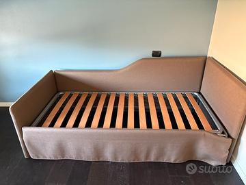 Letto duetto con materassi e doghe in legno