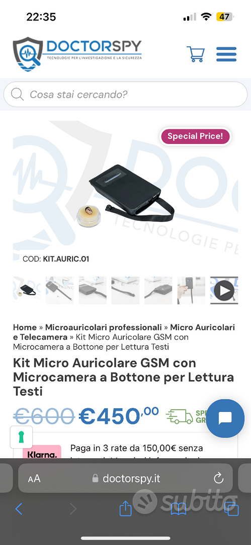 Micro Telecamera USB per Android Audio Video a Bottone per Lettura Testi