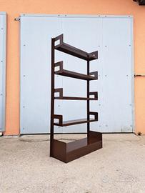 Scaffale libreria anni 70 metallo marrone seccosè