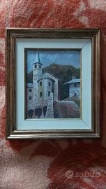 Coppia Quadri Olio su Rame maestro Maschio 20x24