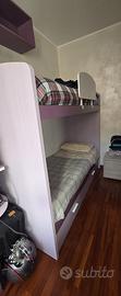 Letto a castello con cassettira e armadio