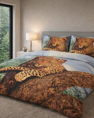 Parure Copripiumino Matrimoniale 250x200 LEOPARDO