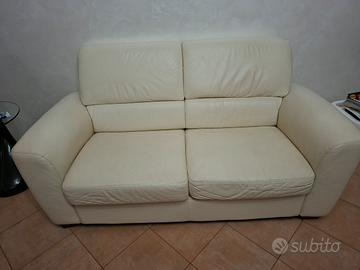 Divano 2 posti in vera pelle