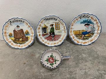 Lotto Ceramiche Artigianali: 3 Piatti da Parete