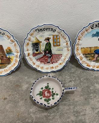 Lotto Ceramiche Artigianali: 3 Piatti da Parete