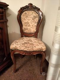 Sedia Imbottita in Legno Stile Luigi XV – Elegante