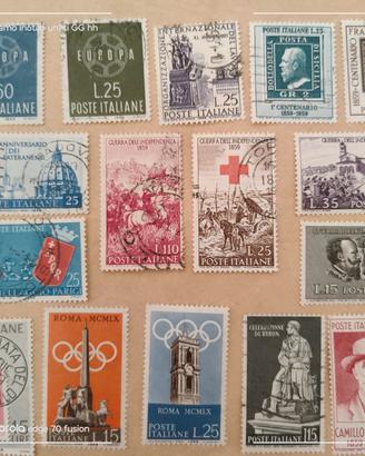 16 francobolli italiani usati del 1959