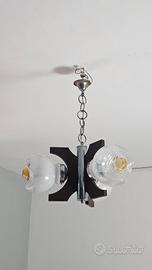 Lampadario vetro VINTAGE "Tre Fiori"