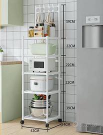 Carrello cucina 5 ripiani con ruote