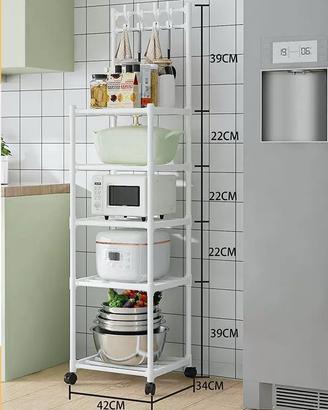 Carrello cucina 5 ripiani con ruote