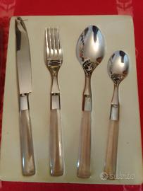 Set posate per 6 persone manico trasparente 