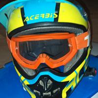 casco motocross+ mascherina 100% 