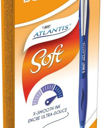Bic Atlantis Premium - Penna 1.0 mm, Blu, Pacco da