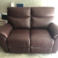 Divano in pelle con doppio relax