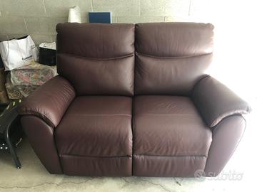 Divano in pelle con doppio relax