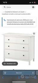 Cassettiera HEMNES IKEA rossa
