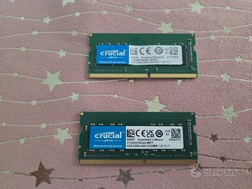 Coppia RAM Crucial 8GB (2x4GB) DDR4 2400MHz SODIMM