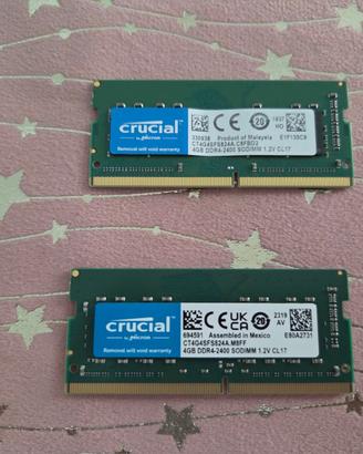Coppia RAM Crucial 8GB (2x4GB) DDR4 2400MHz SODIMM