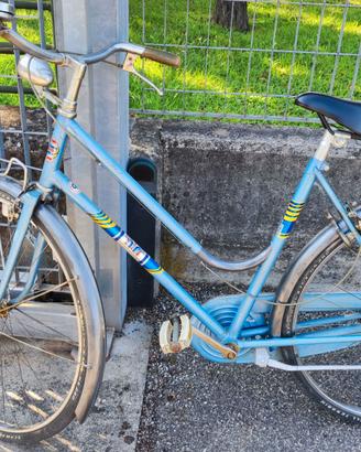 Bici donna classica con portapacchi e luci