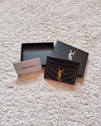 Portacarte Saint Laurent – Nero con Logo YSL
