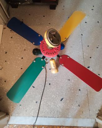 ventilatore da soffitto 4 pale con 3 faretti,