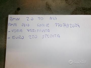 Pompa olio bmw n47 td n 7707492024