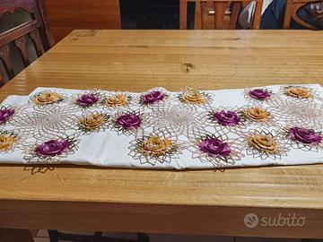 Trittico centrini con roselline