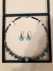 Parure ematite e turchese