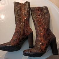 Stivali Meniant pelle stampata coccodrillo