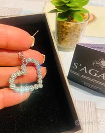 Collana S'Agapo con pendente a cuore di brillanti 