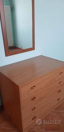 Cassettiera 4 cassetti con specchio coordinato