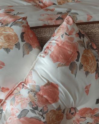 set 8 pezzi biancheria letto col.salmone nuovi