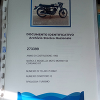 Moto Morini corsaro nero 150 gt veloce anno 66