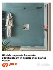 Nicchia da parete incassata  inox