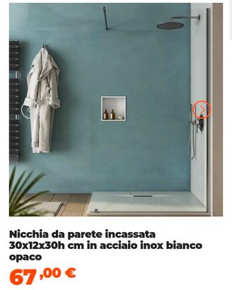 Nicchia da parete incassata  inox
