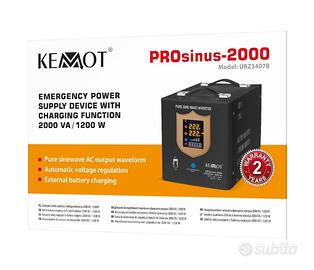 UPS 1200w 2000VA Onda Pura Sinusoidale 12v AGM