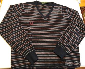 Maglione Fred Perry a righe scollo V