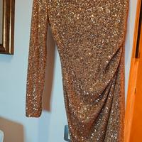 vestito monospalla con paillettes tg S