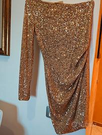 vestito monospalla con paillettes tg S