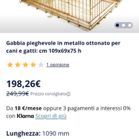 Gabbia kennel in metallo ottonato