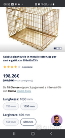 Gabbia kennel in metallo ottonato