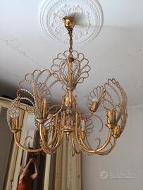Lampadario vintage dorato